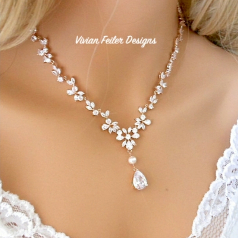 Gold Cubic Zirconia Necklace